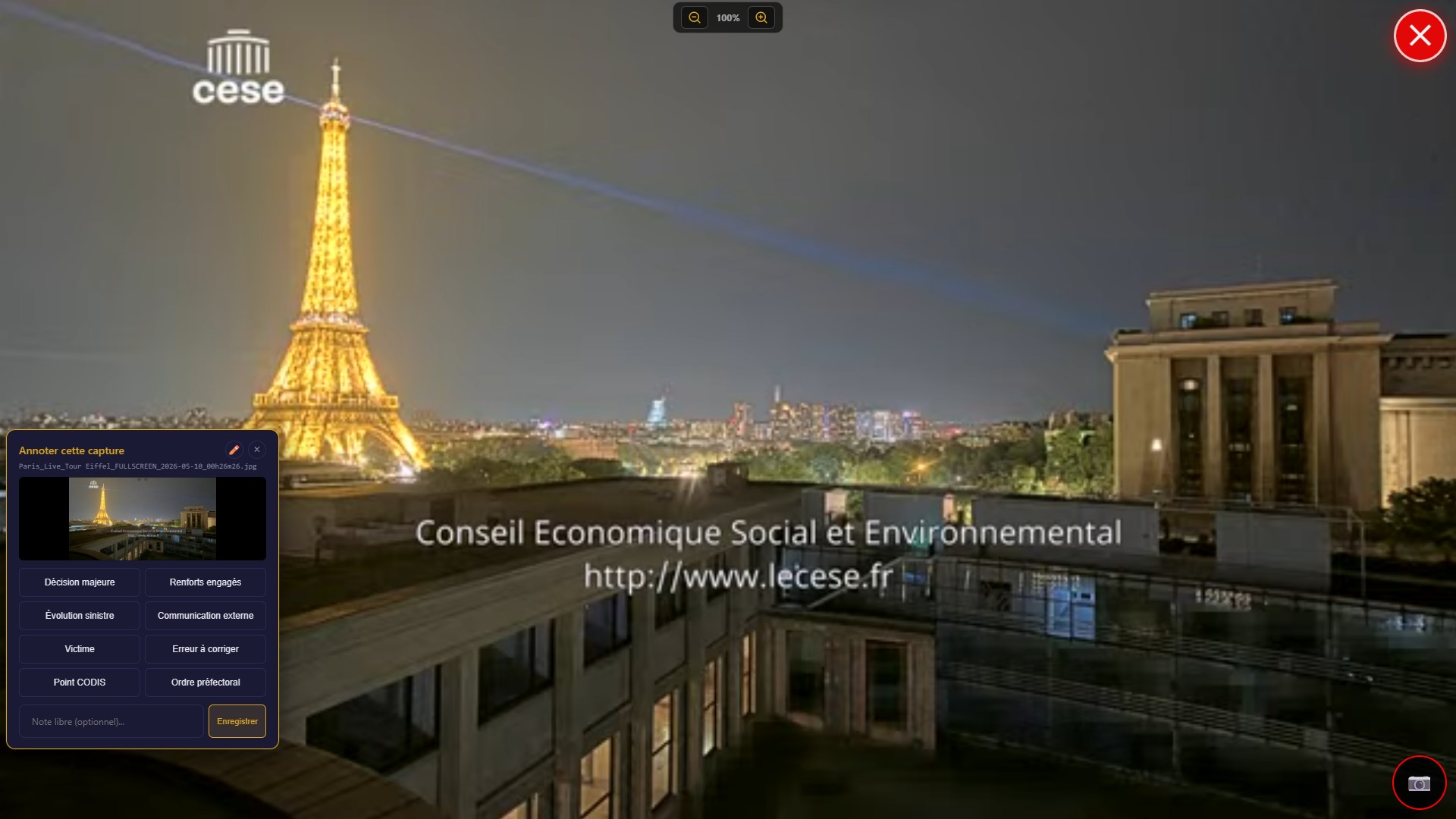 Annotation d'une capture avec etiquettes metier